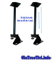 Giá Treo Loa thả trần Xoay 360 Độ (Loại ti dài 1 mét)